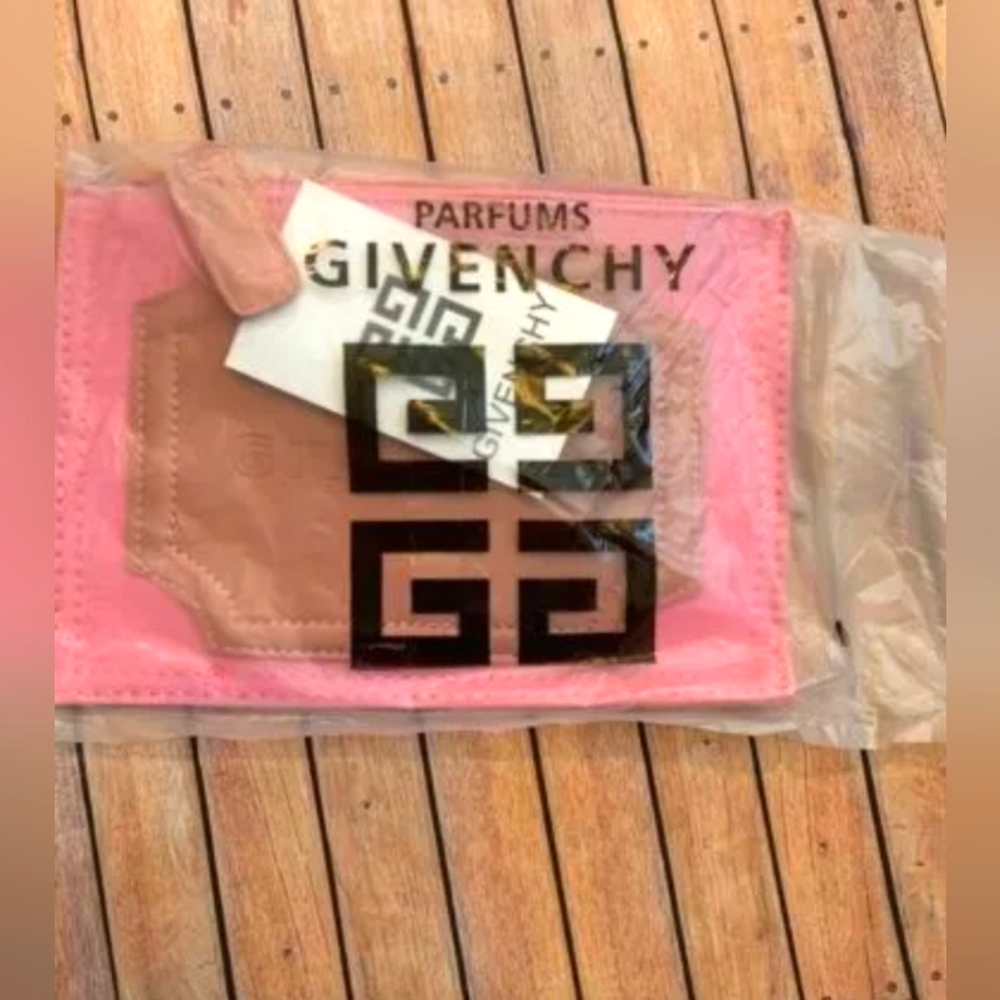Givenchy Leather And Canvas Pink Zipper Pouch